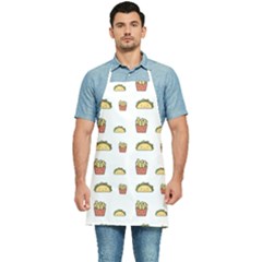 Fries Taco Pattern Fast Food Kitchen Apron