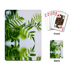 Leafs With Waterreflection Playing Cards Single Design