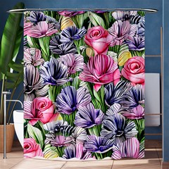 Majestic Watercolor Flowers Shower Curtain 60  X 72  (medium) 