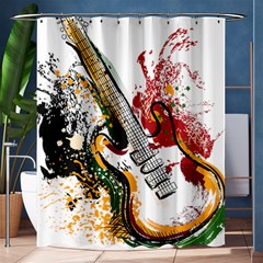 Electric Guitar Grunge Shower Curtain 60  X 72  (medium) 