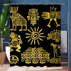 Maya-style-gold-linear-totem-icons Shower Curtain 60  X 72  (medium) 