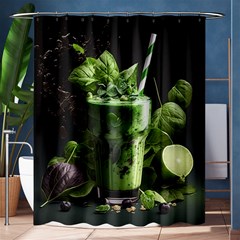 Drink Spinach Smooth Apple Ginger Shower Curtain 60  X 72  (medium) 