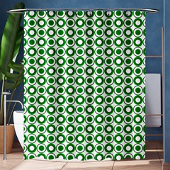 Mazipoodles Green White Donuts Polka Dot  Shower Curtain 60  X 72  (medium) 