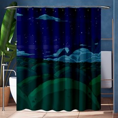 Adventure Time Cartoon Night Green Color Sky Nature Shower Curtain 60  X 72  (medium) 