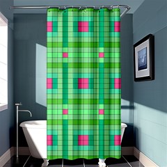 Checkerboard Squares Abstract Shower Curtain 36  X 72  (stall) 