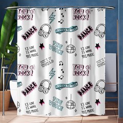 Music Themed Doodle Seamless Background Shower Curtain 60  X 72  (medium) 