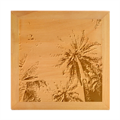 Palm Trees Beauty Nature Clouds Summer Wood Photo Frame Cube