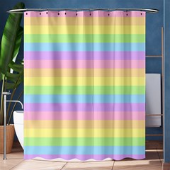 Cute Pastel Rainbow Stripes Shower Curtain 60  X 72  (medium) 