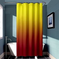 Electric Yellow To Burgundy Red Linear Gradient Shower Curtain 36  X 72  (stall) 