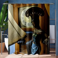 Clock And Lady Shower Curtain 60  X 72  (medium) 