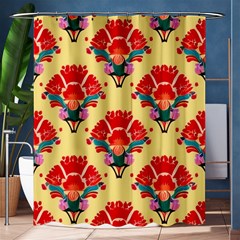 Retro 40s 50s Mexico Flowers Pattern 4 Shower Curtain 60  X 72  (medium) 